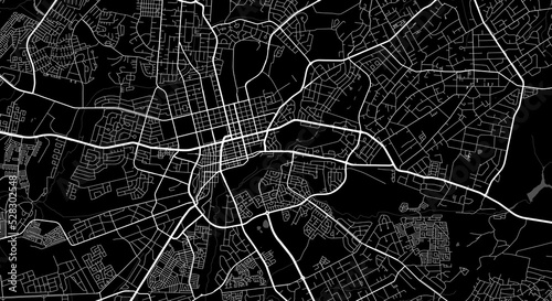Vector map of Harare city. Urban grayscale poster. Road map with metropolitan city area view.