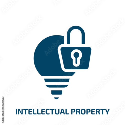 intellectual property vector icon. intellectual property, property, intellectual filled icons from flat law and justice concept. Isolated black glyph icon, vector illustration symbol element for web