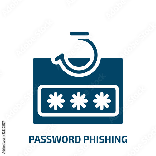 password phishing vector icon. password phishing, password, internet filled icons from flat general concept. Isolated black glyph icon, vector illustration symbol element for web design and mobile