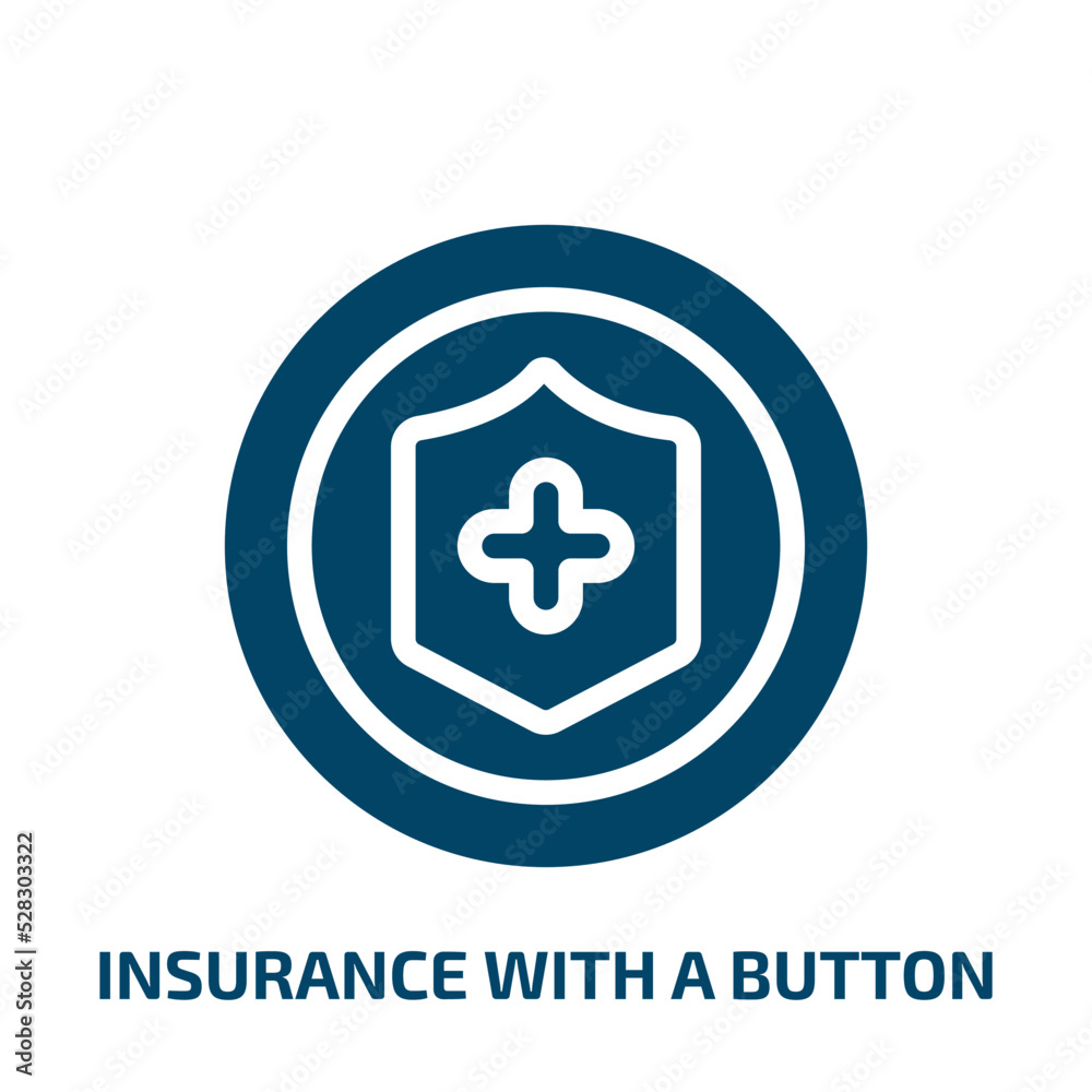 Fototapeta premium insurance with a button vector icon. insurance with a button, button, insurance filled icons from flat general concept. Isolated black glyph icon, vector illustration symbol element for web design and