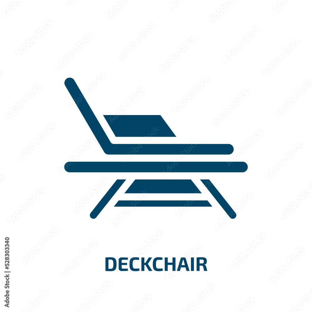 deckchair vector icon. deckchair, summer, vacation filled icons from flat general concept. Isolated black glyph icon, vector illustration symbol element for web design and mobile apps deckchair vector icon. deckchair, summer, vacation filled icons from flat general concept. Isolated black glyph icon, vector illustration symbol element for web design and mobile apps