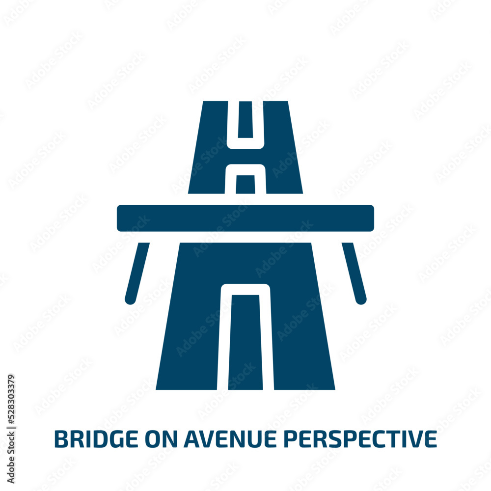 bridge on avenue perspective vector icon. bridge on avenue perspective, street, avenue filled icons from flat general concept. Isolated black glyph icon, vector illustration symbol element for web bridge on avenue perspective vector icon. bridge on avenue perspective, street, avenue filled icons from flat general concept. Isolated black glyph icon, vector illustration symbol element for web