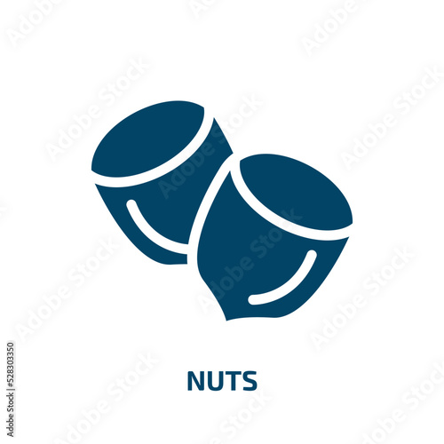 nuts vector icon. nuts, organic, seed filled icons from flat general concept. Isolated black glyph icon, vector illustration symbol element for web design and mobile apps