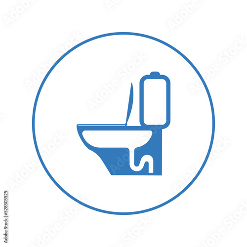 Bathroom commode toilet bowl icon | Circle version icon |