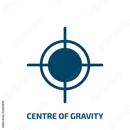 centre of gravity vector icon. centre of gravity, gravity, center filled icons from flat shipping and handly linear concept. Isolated black glyph icon, vector illustration symbol element for web