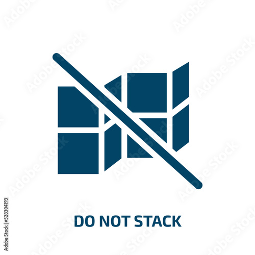 do not stack vector icon. do not stack, stack, shipping filled icons from flat shipping and handly linear concept. Isolated black glyph icon, vector illustration symbol element for web design and