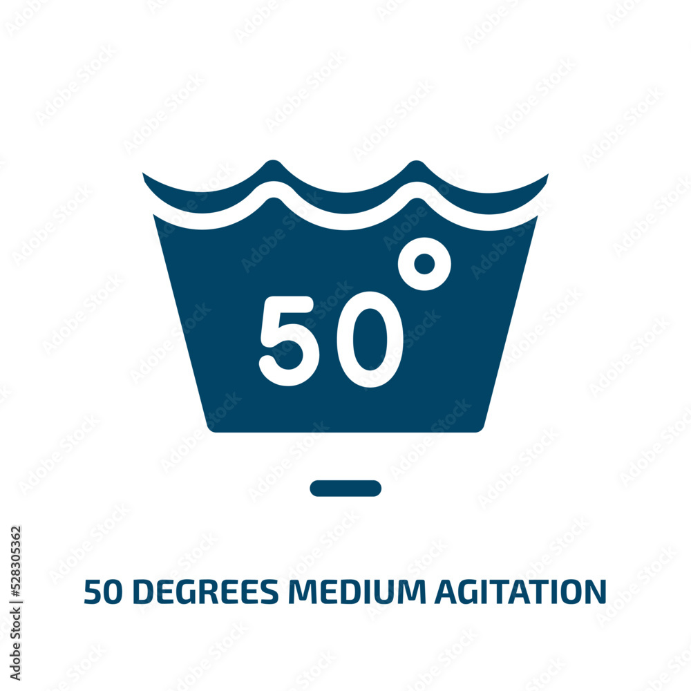 50 degrees medium agitation vector icon. 50 degrees medium agitation, vector, graphic filled icons from flat laundry instructions concept. Isolated black glyph icon, vector illustration symbol element 50 degrees medium agitation vector icon. 50 degrees medium agitation, vector, graphic filled icons from flat laundry instructions concept. Isolated black glyph icon, vector illustration symbol element