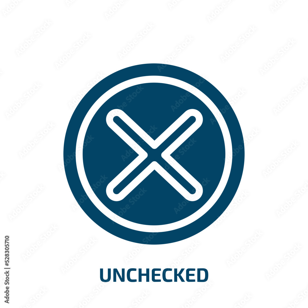 unchecked vector icon. unchecked, check, page filled icons from flat color circles rating and validation concept. Isolated black glyph icon, vector illustration symbol element for web design and unchecked vector icon. unchecked, check, page filled icons from flat color circles rating and validation concept. Isolated black glyph icon, vector illustration symbol element for web design and