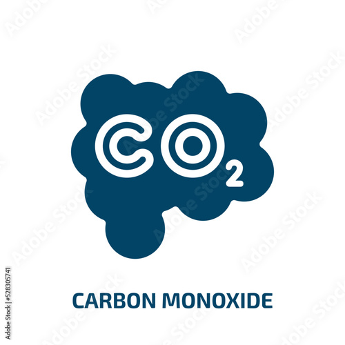 carbon monoxide vector icon. carbon monoxide, pollution, carbon filled icons from flat safety concept. Isolated black glyph icon, vector illustration symbol element for web design and mobile apps