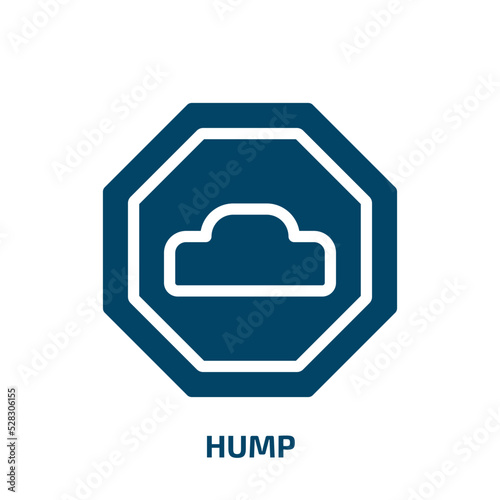 hump vector icon. hump, heat, safari filled icons from flat traffic signs concept. Isolated black glyph icon, vector illustration symbol element for web design and mobile apps
