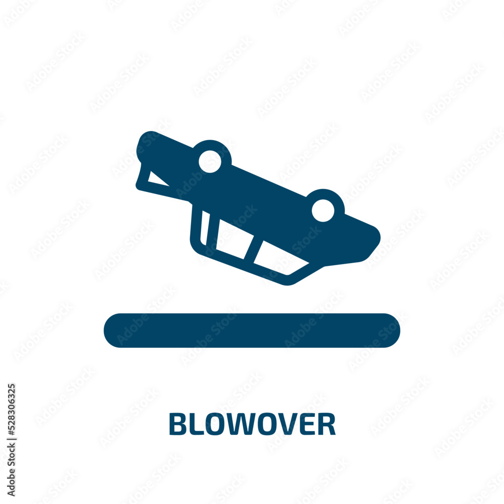 blowover vector icon. blowover, vector, graphic filled icons from flat racing concept. Isolated black glyph icon, vector illustration symbol element for web design and mobile apps