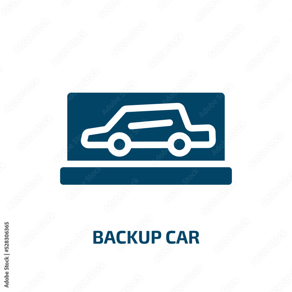 backup car vector icon. backup car, backup, car filled icons from flat racing concept. Isolated black glyph icon, vector illustration symbol element for web design and mobile apps