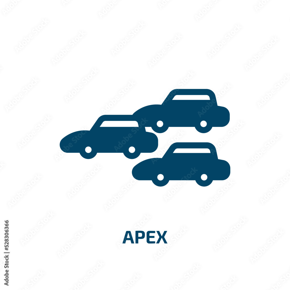 apex vector icon. apex, auto, prix filled icons from flat racing concept. Isolated black glyph icon, vector illustration symbol element for web design and mobile apps