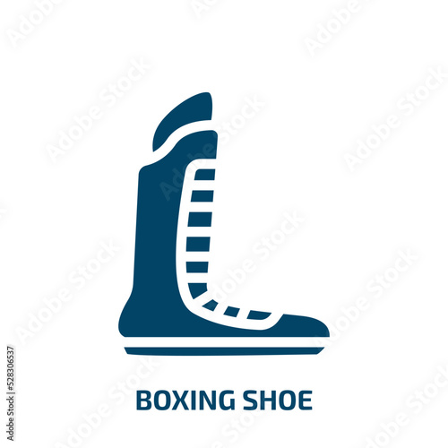 boxing shoe vector icon. boxing shoe, exercise, training filled icons from flat boxing concept. Isolated black glyph icon, vector illustration symbol element for web design and mobile apps