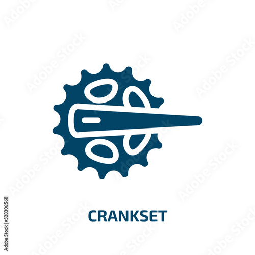 crankset vector icon. crankset, wheel, equipment filled icons from flat bicycle racing concept. Isolated black glyph icon, vector illustration symbol element for web design and mobile apps