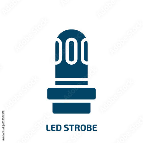 led strobe vector icon. led strobe, led, lamp filled icons from flat diving concept. Isolated black glyph icon, vector illustration symbol element for web design and mobile apps