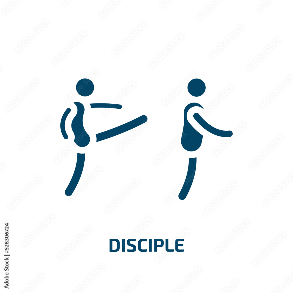 disciple vector icon. disciple, student, education filled icons from flat martial arts concept. Isolated black glyph icon, vector illustration symbol element for web design and mobile apps disciple vector icon. disciple, student, education filled icons from flat martial arts concept. Isolated black glyph icon, vector illustration symbol element for web design and mobile apps