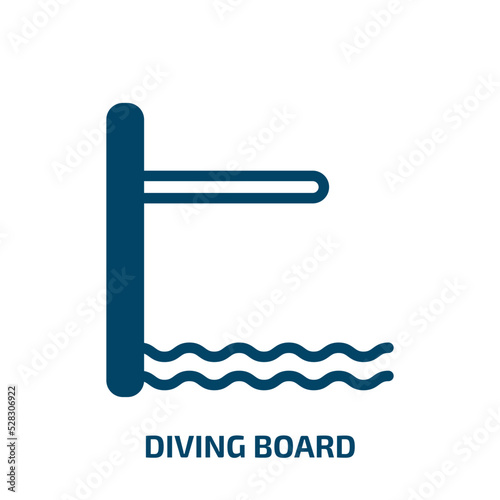 diving board vector icon. diving board, summer, pool filled icons from flat sports concept. Isolated black glyph icon, vector illustration symbol element for web design and mobile apps