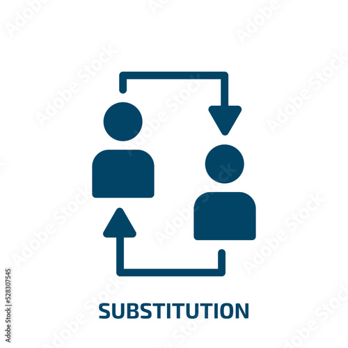 substitution vector icon. substitution, substitute, game filled icons from flat soccer concept. Isolated black glyph icon, vector illustration symbol element for web design and mobile apps