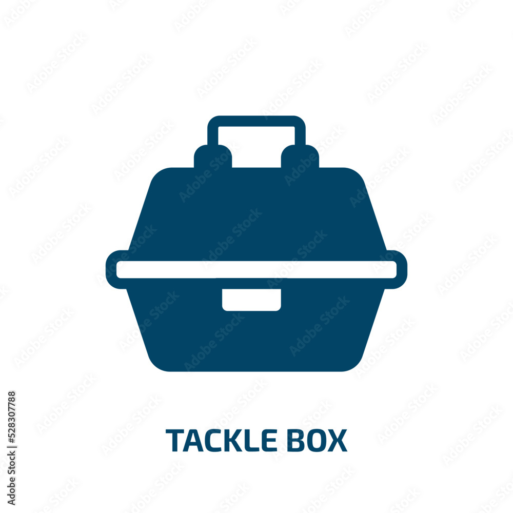 tackle box vector icon. tackle box, box, tackle filled icons from flat fisherman concept. Isolated black glyph icon, vector illustration symbol element for web design and mobile apps tackle box vector icon. tackle box, box, tackle filled icons from flat fisherman concept. Isolated black glyph icon, vector illustration symbol element for web design and mobile apps