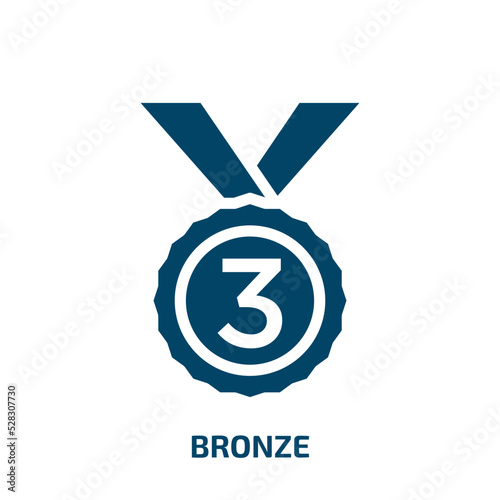 bronze vector icon. bronze, silver, gold filled icons from flat award and reward concept. Isolated black glyph icon, vector illustration symbol element for web design and mobile apps