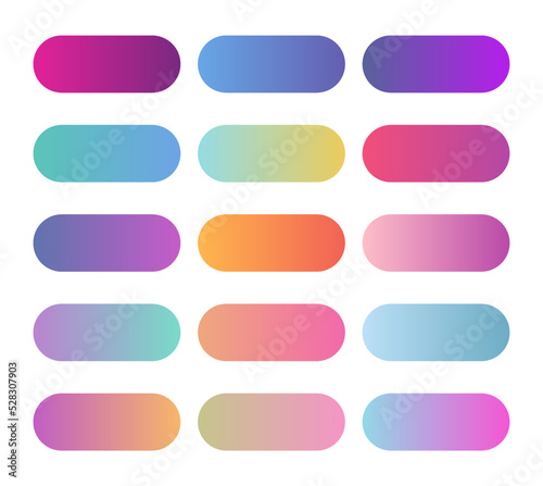 Set of vector gradients, modern combinations of colors and shades. Color gradient palette in the form of circles.