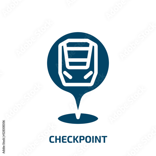 checkpoint vector icon. checkpoint, map, road filled icons from flat train station concept. Isolated black glyph icon, vector illustration symbol element for web design and mobile apps