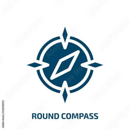 round compass vector icon. round compass, round, compass filled icons from flat holidays concept. Isolated black glyph icon, vector illustration symbol element for web design and mobile apps