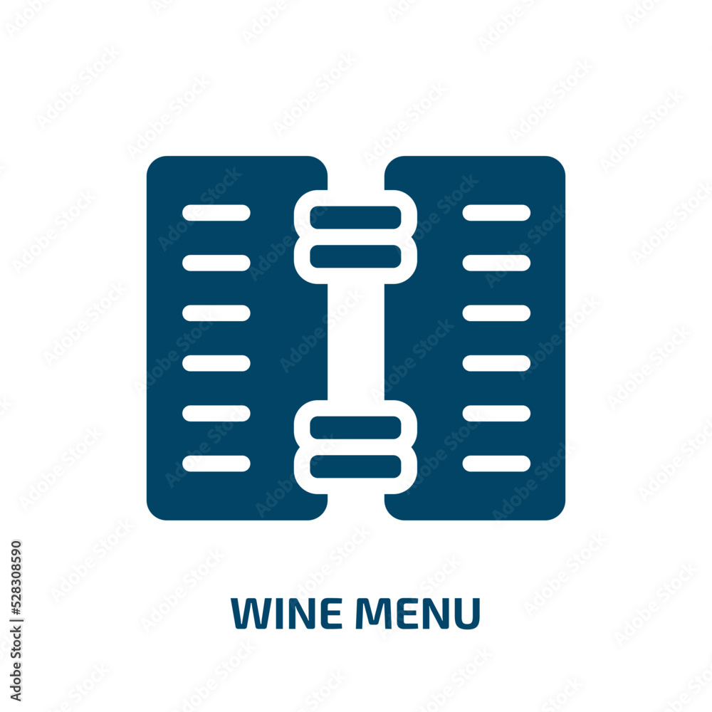 wine menu vector icon. wine menu, drink, wine filled icons from flat hotel service concept. Isolated black glyph icon, vector illustration symbol element for web design and mobile apps wine menu vector icon. wine menu, drink, wine filled icons from flat hotel service concept. Isolated black glyph icon, vector illustration symbol element for web design and mobile apps