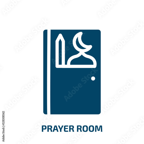 prayer room vector icon. prayer room, room, prayer filled icons from flat airport concept. Isolated black glyph icon, vector illustration symbol element for web design and mobile apps