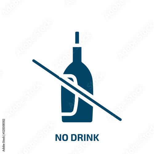 no drink vector icon. no drink, alcohol, food filled icons from flat airport concept. Isolated black glyph icon, vector illustration symbol element for web design and mobile apps