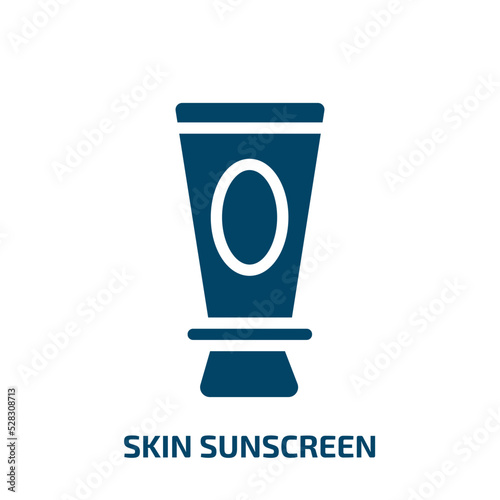 skin sunscreen vector icon. skin sunscreen, sunscreen, beauty filled icons from flat holidays concept. Isolated black glyph icon, vector illustration symbol element for web design and mobile apps