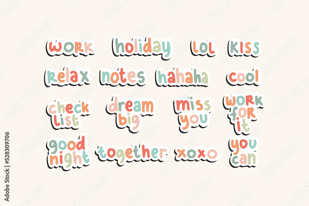 Pastel Motivational Quotes Sticker for Decoration Pastel Motivational Quotes Sticker for Decoration