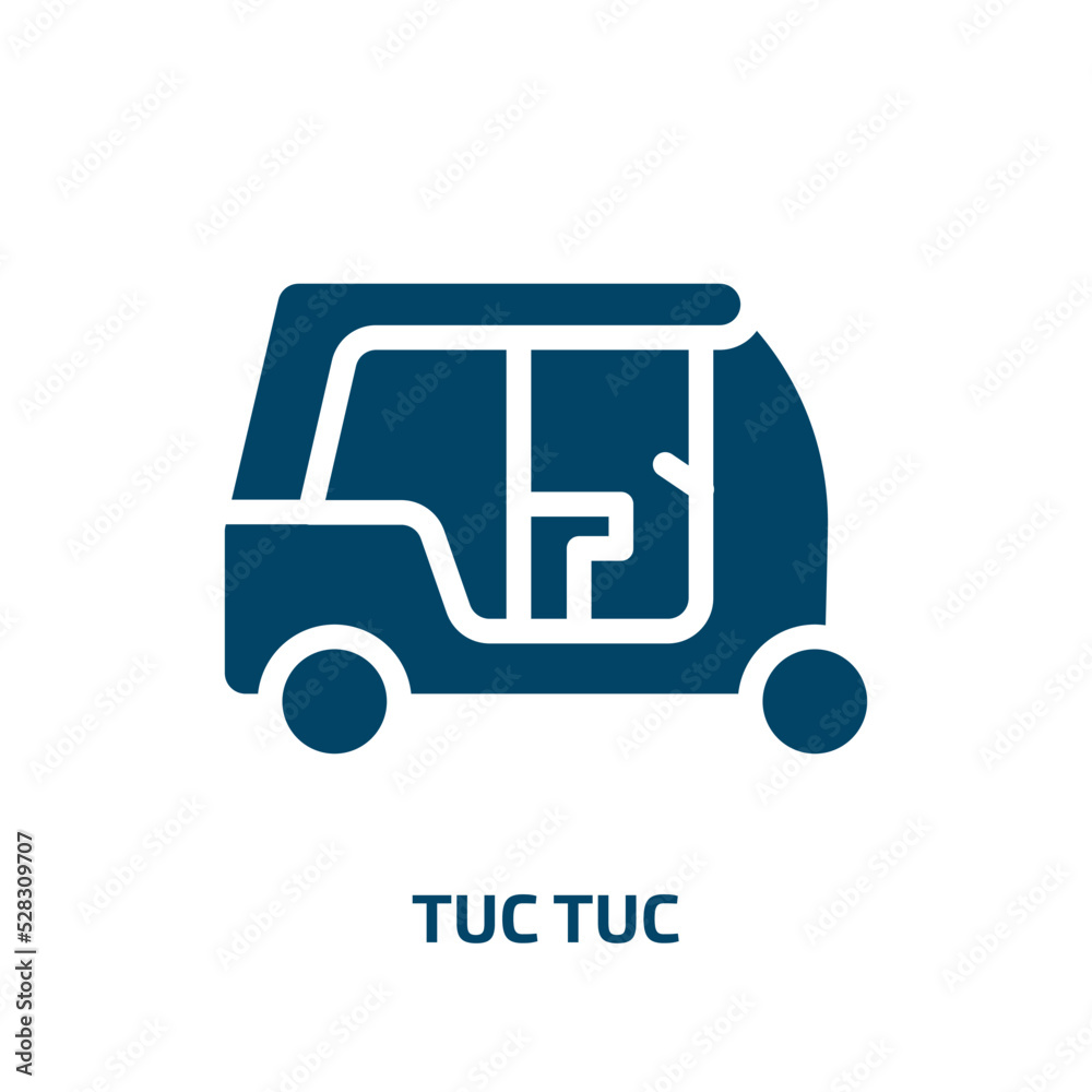 tuc tuc vector icon. tuc tuc, vehicle, cab filled icons from flat transport concept. Isolated black glyph icon, vector illustration symbol element for web design and mobile apps