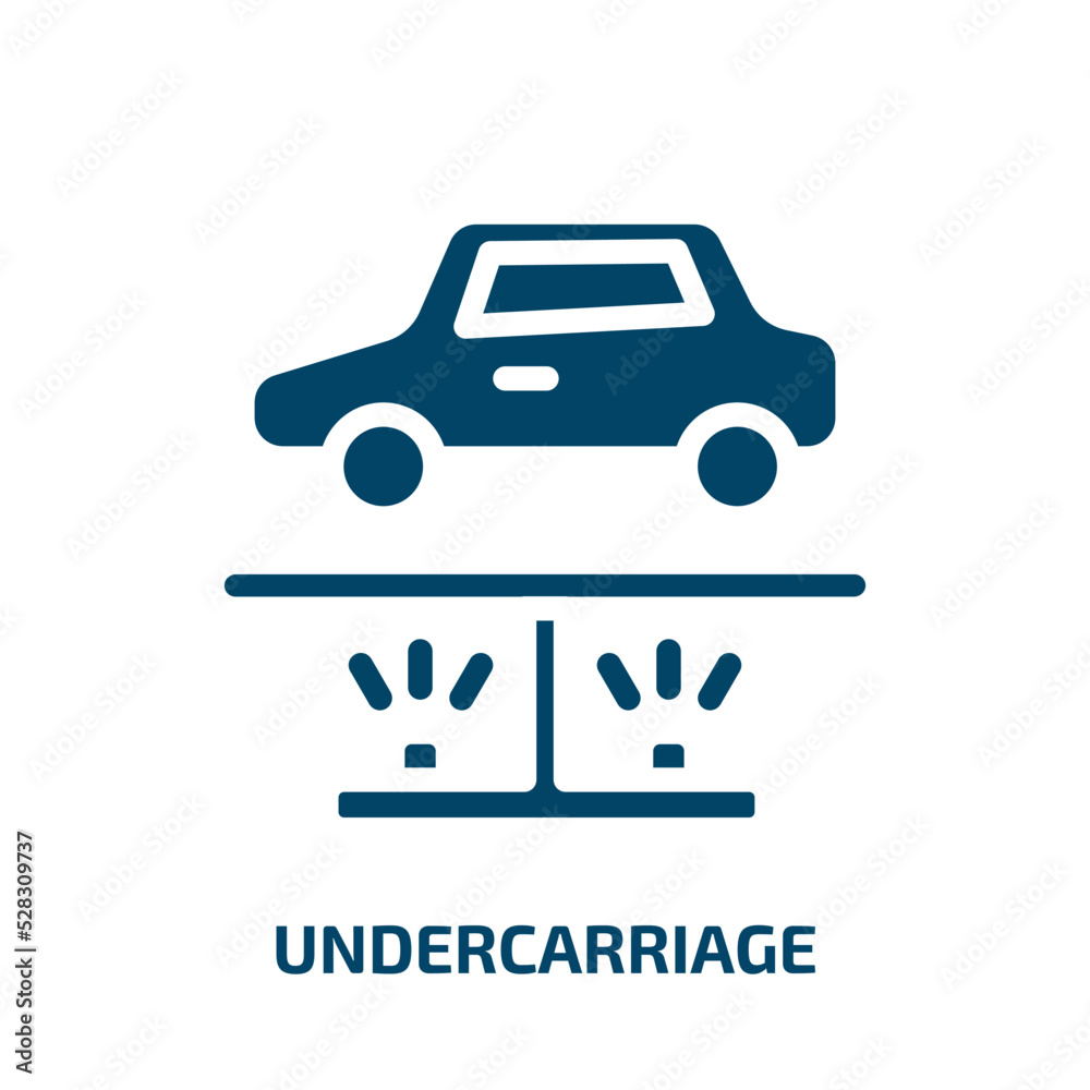 Naklejka premium undercarriage vector icon. undercarriage, vehicle, engine filled icons from flat car wash concept. Isolated black glyph icon, vector illustration symbol element for web design and mobile apps