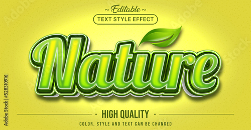 Editable text style effect - Green Nature text style theme.
