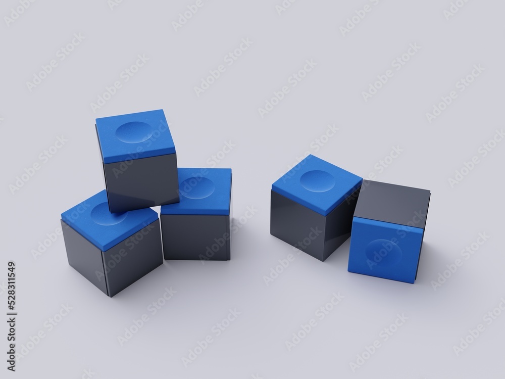 Obraz premium 3d rendered snooker chalk pool cue chalk set