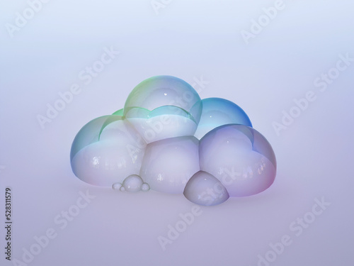 3d rendered soap bubbles isolated on white © subdivision