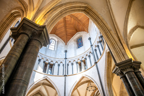 Εκτύπωση καμβά London, UK - August 20, 2022: Impressive Temple Church in the City of London