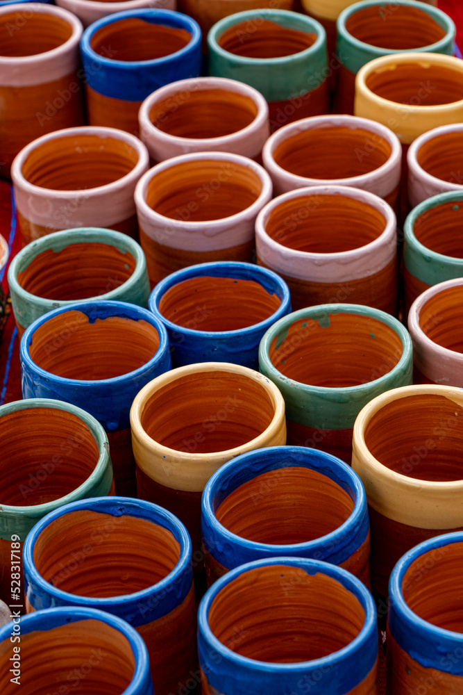 Traditional Romanian handmade ceramics market at the potters fair from Sibiu, Romania Traditional Romanian handmade ceramics market at the potters fair from Sibiu, Romania