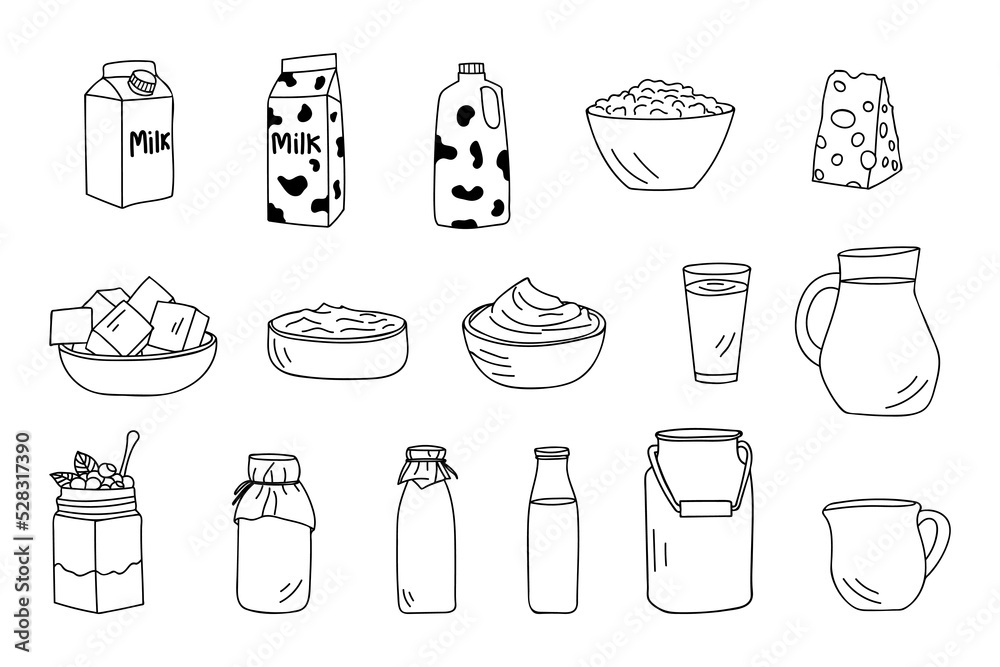 Milk Products Doodle Icon Collection Hand Drawn Milk Products Icon Set milk-products-doodle-icon-collection-hand-drawn-milk-products-icon-set