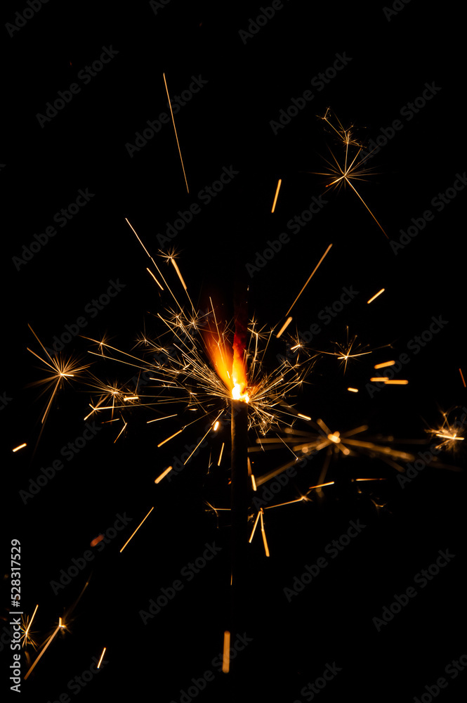 sparklers on black background