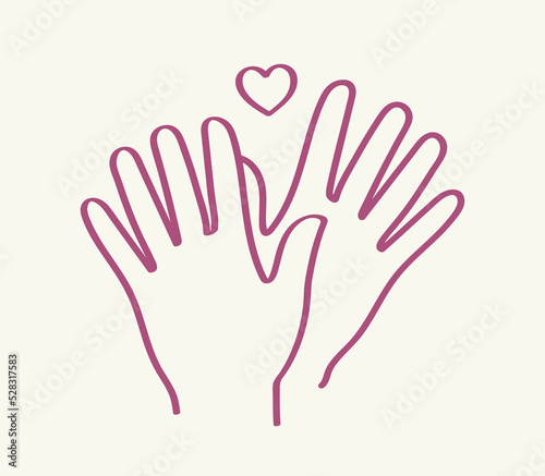 Donation, charity concept. Charity icon. Handmade outline icon.