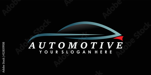 automotive logo design with creative concept premium vector