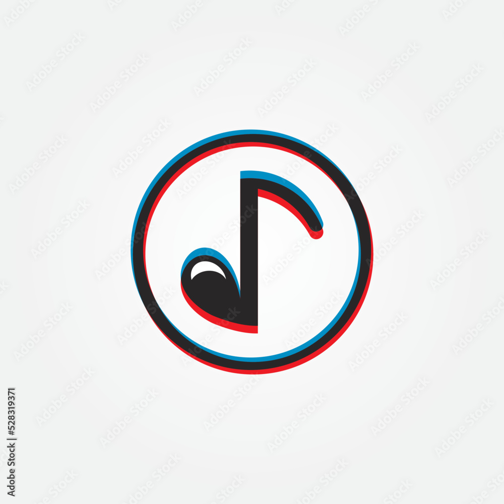 Music symbol icon vector logo image Music symbol icon vector logo image