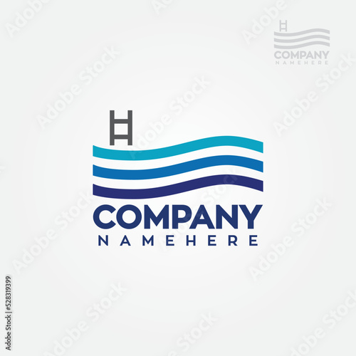 Swimming Pool logo design vector image