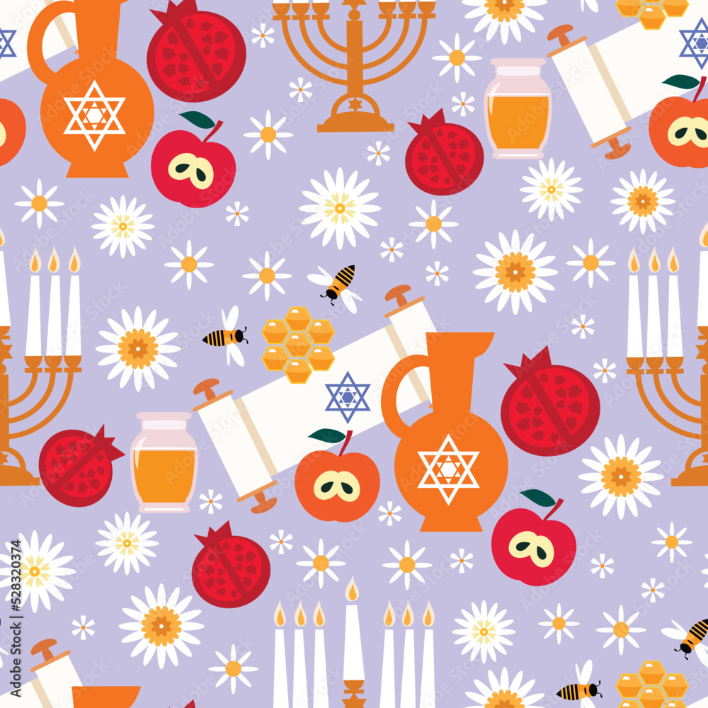 Rosh hashanah , Shana Tova - jewish new year holiday seamless pattern ...