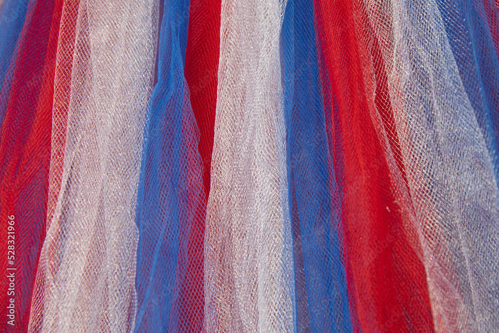 Red white and blue tulle patriotic background