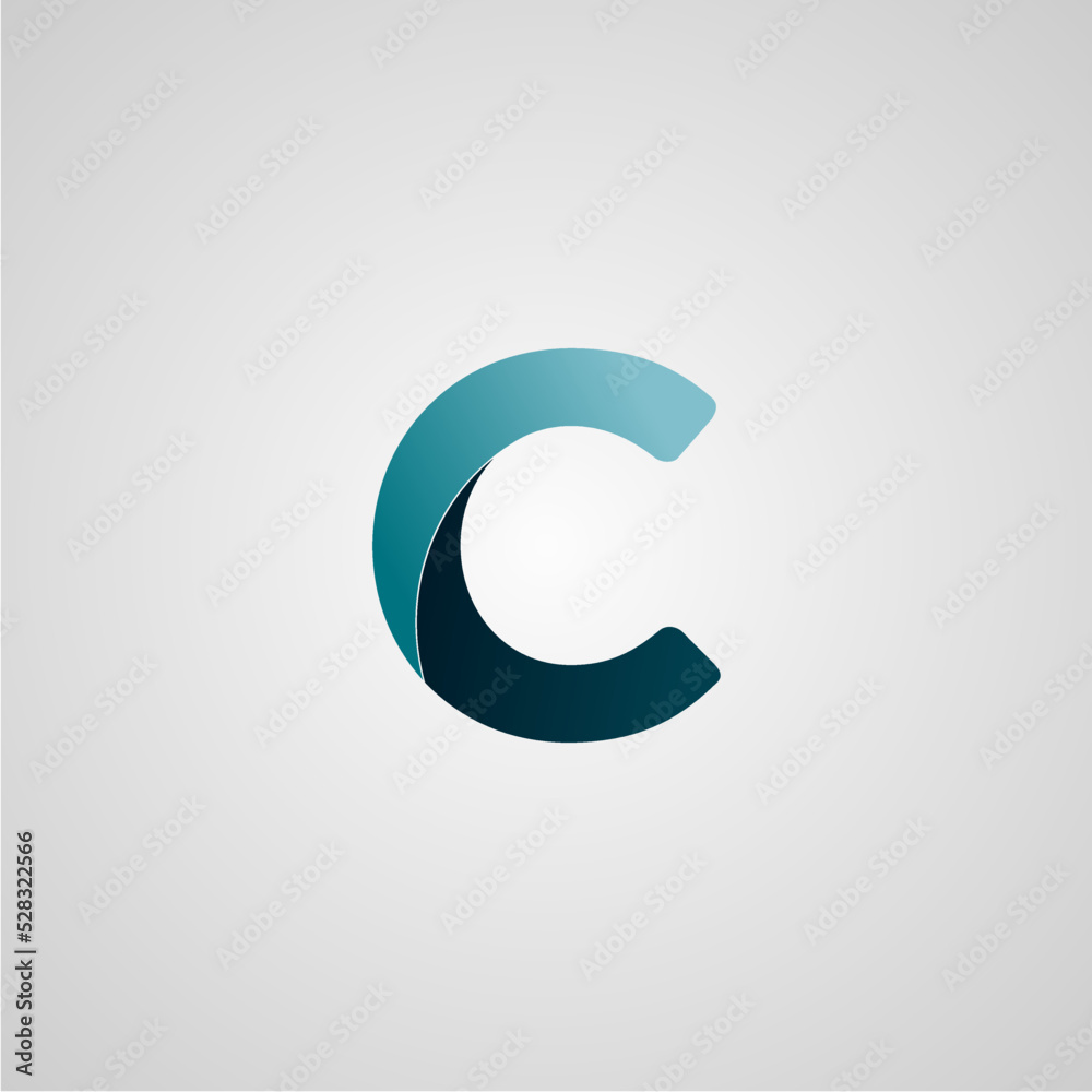 C Letter Two Tone Color Gradient Logo Design C Letter Two Tone Color Gradient Logo Design