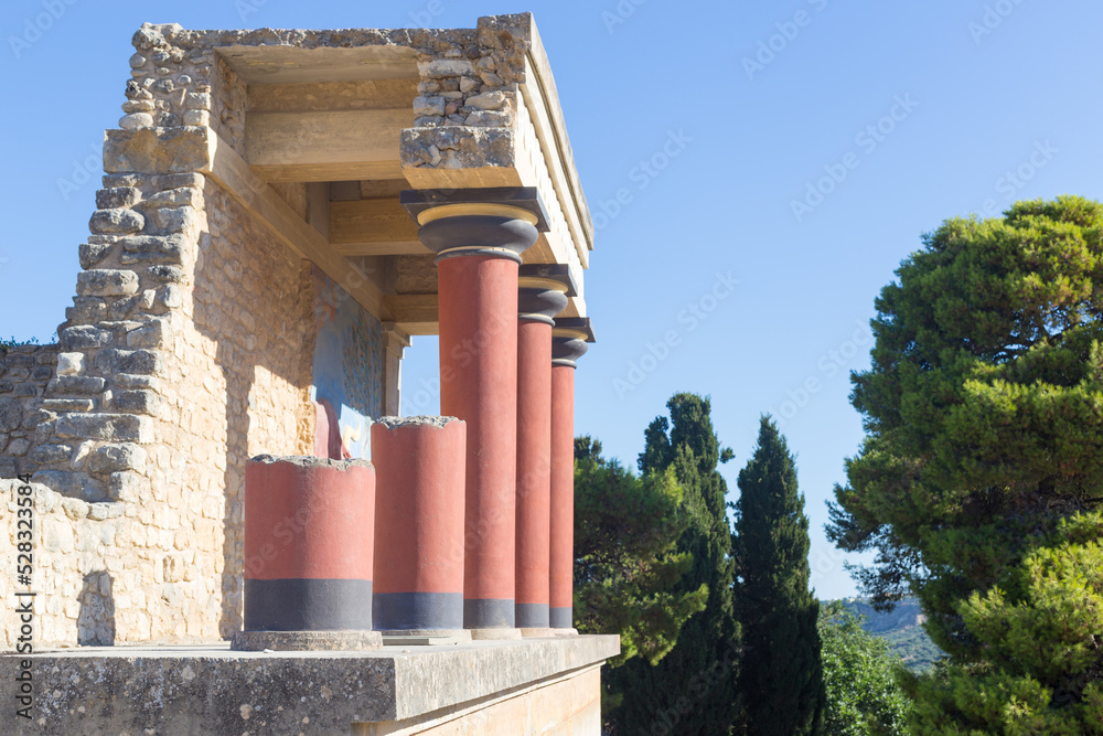 Knossos palace in Crete, the largest island of Greece